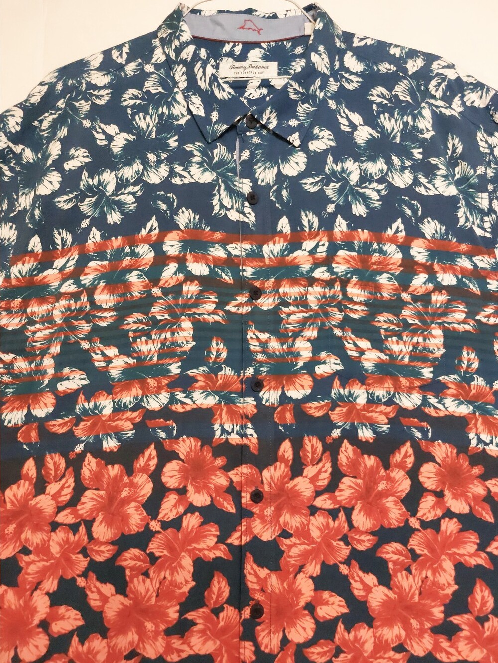Tommy Bahama Blue & Coral Floral Short-Sleeve Shirt